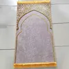 Tapis anti-dérapant épaissi doux velours tapis de prière avec glands Portable voyage tapis musulman couverture culte 2023 230710