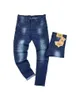 Jeans da uomo High-end Harajuku Moda Abbigliamento di lusso Streetwear Stretch DenimSlim For Men Pantaloni blu