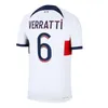 4xl 5xl 23/24/25 Mbappe Kolo Muani Fjärde fotbollströjor O.Dembele G.Ramos Hakimi Ugarte Maillots de Football Shirts Asension Verratti Danilo C. Soler Men Kids Kit Sock