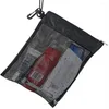 Storage Bags Toiletry Bag Black Mesh Hanging Bath Drawstring Drawer Wash Net Organizer Shower Tote