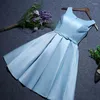 Party Dresses Sky Blue Satin Homecoming 2023 Sweet Girls Formal Gowns Elegant Night Short Prom Evening Vestidos De Festa