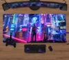 Gaming Desk Mat Mousepad , Anime Rug Xxl Mouse Pad ,Tokyo City Neon Signs, Cyberpunk Decor Keyboard Mat Gamer Computer Mousepad