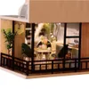 Cutebee diy kit casa de bonecas de madeira casas de bonecas em miniatura kit de móveis com brinquedos led para presente aniversário l32 2207207812178