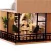 Cutebee DIY Dollhouse Kit drewniane lalki domy miniaturowe meble do lalki z zabawkami LED na prezent urodzinowy L32 2207209132797