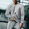 Men's Polos Fall 2023 Heavy Retro Amekaji Tough Guy Henley Shirt Long Sleeve T-shirt Bottoming Top