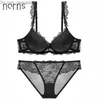 BH Set Norns damunderkläder set Broderi underkläder Blomma sexig bh porr push up femme och bralette transparent Y200708 Z230710