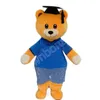 Super mignon Graduation docteur ours mascotte Costume dessin animé mascotte Costumes Halloween noël événement Costumes de jeu de rôle jeu de rôle robe fourrure ensemble Costume