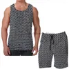 Survêtements pour hommes été drôle impression hommes débardeurs femmes chevalier (cotte de mailles) shorts de plage ensembles Fitness gilet