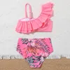Stroje kąpielowe damskie 7-14 lat Wzburzyć Olique Bikini Set TropicalFloral Strój kąpielowy dla dziewczyn Pływanie Strój kąpielowy Dzieci 2023 Dziecięce