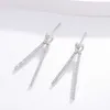 Enkla Knot Studs Örhängen För Dingle Örhängen Dubbar Lyx Earringdrop Drop Dam Lång Örhänge Fashionabla Söta Mångsidiga Vitguld Smycken För Kvinnor Flickor