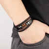 Chaîne Vintage multicouche en cuir véritable hommes Bracelet bohême Chakra pierre perle en acier inoxydable bijoux mâle poignet cadeau 230710