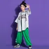 Koszulki chłopcy letnia odzież hip-hopowa w paski kardigan baseballowy koszula Top spodnie dresowe dzieci Streetwear nastolatki dziewczyny Jazz kostium taneczny 230707