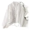 Costumes Rose Mince Crème Solaire Vestes Courtes Femmes Lâche Surdimensionné Blanc Manteau Sans Doublure Printemps Eté Vert Chaqueta Coréen Bomber Outwear