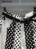 Harajuku Polka Dot Printing Färgning Jeansbyxor Kvinnor 2023 Vår Nytt Mode All-Match Lös bantning Skinny Jeans Haren