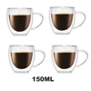 Verres à vin 2/4/6 pièces résistant à la chaleur Double paroi verre tasse lait café ensemble 150/350 ml bière gobelet tasse thé tasses Transparent verres cadeau