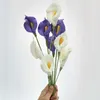 Dekorativa blommor Virkad Calla Lily Falsk bukett Handstickad present konstgjord till vas Hem Rumsbord Dekor Blomsterarrangemang Ornament