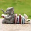 Przedmioty dekoracyjne figurki słoń i królik posąg z żywicy ozdoby Bookend Bookholder rzemiosło książka stojąca dekoracja biurka akcesoria domowe 230710