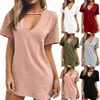 Freizeitkleider Damen Sommer Sexy Tiefer V-Ausschnitt Kurzes Baumwollkleid Für Frauen Haus T-Shirt