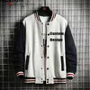 Vestes pour hommes Customisat Pattern Printing Top Fashion Fleece Casual Baseball Uniform Cotton Spliced Regular Rib Sleeve Bomber Jacket Men HKD230710