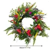 Kwiaty ozdobne Wiosna Kolorowy Wieniec Domek Garland Sztuczny 35 cm / 40 cm Dziki Kwiat Korona Element Dekoracji Drzwi