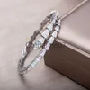 Bangle Designer Bracelets Luxury Silver Torque Bangle Bamboo Bone Bracelets For Women Adjustable Serpentine Full Diamonds Bracelet 3 Colours Casual Pa J230710