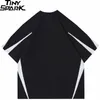 Magliette da uomo Abbigliamento da strada T-shirt da lavoro patch retrò Top in cotone grande hip-hop Harajuku bianco e nero 230707