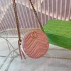 Bolso de lujo Bolso bandolera clásico Bolso de diseñador Bolso de cadena de oro para mujer Bolso de pastel redondo de moda Bolso de cuero Bolso de hombro de alta calidad Bolso compacto delicado bliberryeyes