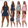 Survêtements pour femmes Ensembles décontractés de deux pièces Solides Survêtements pour femmes Tenues d'été pour filles Hauts sans manches + Shorts Active Jogger Costumes Mode Vêtements de sport 7027 Z230710