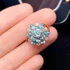 Cluster Rings KJJEAXCMY Boutique Jewelry 925 Sterling Silver Natural Apatite Gemstone Girl Ring Luxury Geometric Pattern Support Detection