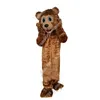 Nouveau adulte caractère haute qualité brun puissance ours mascotte Costume Halloween robe de noël complet corps accessoires tenue mascotte Costume