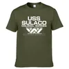 Capris Fashion Uscss Nostromo Tshirt Alien Uss Sulaco Colonial Marines Aliens Off World Short Sleeve Tshirt Men Cotton O Neck Tees