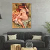 A Seating Bather Handmade Pierre Auguste Renoir Painting Landscape Impressionist Canvas Art for Entryway Decor