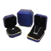 Schmuckbeutel Octagon Box mit LED-Lichtlampe für Ring Anhänger Halskette Armreif Armband Vitrine Halter Hochzeit Geburtstagsgeschenk