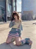Юбки Японская сладкая лолита мини -юбки бальные платья женщины хараджуку милая джинсовая юбка