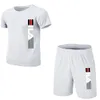 Herren-Trainingsanzüge, Sommer-Herren-Fitnessmode, lässiger Sportbekleidungsanzug für Herren, übergroßer Sportanzug, kurzärmeliges T-Shirt, Shorts, 2-teiliges Set 230710