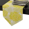 Nappe abstraite fleur jaune coureur moderne pour la fête de mariage gâteau de noël nappe florale décoration de la maison