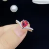 Lady Sweet bague de mariage goutte d'eau cristal rouge zircon diamant bague en or blanc petite amie couronne bague bijoux de fête cadeau d'anniversaire réglable