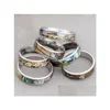 Band Rings 36Pcs Natural Shellfish Abalone Shell Inlay 316L Stainless Steel Quality 6Mm Width Retro Engagement Pupar Ring Wh Dhcjf