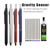 Długopisy Technologia Czujnik grawitacyjny 4 w 1 Długopis wielokolorowy Metal Wielofunkcyjne 3 kolory Wkład kulkowy i grafit 230707