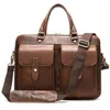 Aktentaschen Männer Echtes Leder Büro Maletas Business Aktentasche Mode Handtasche Laptop Fall Attache Portfolio Tasche Messenger