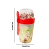 Servies Sets Salade Cups Met Deksels En Vork Plastic Granen Moer Deksel Fles Container Voor Kantoren School Lunchbox Met Houder