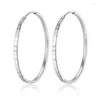 Kolczyki Hoop oryginalna 925 Sterling Silver Fashion koreański prosty kolczyk dla kobiet mężczyzn uroczy Chic Party biżuteria akcesoria MEJ367