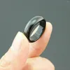 Cluster Rings 10pcs Wholesale China Natural Black Agate Jade Hand Carved Band