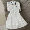 Plus la taille Robes designer Femmes Chemise Robe Broderie Lettre À Manches Courtes Jupes Mode Casual D'été Blanc Pour Femme R3XC