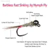 Baits Lures Bimoo 6pcs Fluorescent Fast Sinking Barbless Tungsten Headhead Jig Nymph Fly Euro Perdigon Nymphs Trout Fishing Fly Lures Baits HKD230710