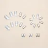 Sztuczne paznokcie 24 sztuk / zestaw Srebrne cekiny Brokat Kwadratowy Moda Poręczny Sztuczny odpinany Prasa na tipsy