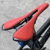 Bike Saddles Hot selling!bicycle carbon saddle Super light weight 125g TOUPE leather saddle red/black/white HKD230710