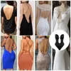 Kadın şekillendiriciler Shapewear Bodysuit Kadınlar Derin Vneck Vücut Şakacı Yastıklı Sütyen Sırtsız U Dalma Thang Shaper Bel Trainer Push Up Party İç çamaşırı 230707