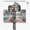 Gimbals portables Rotation à 360 ° Selfie Stick Trépied de stabilisation photo avec éclairage Télécommande sans fil Bluetooth