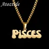 Pendentif Colliers Atoztide Personnalisé Nom Collier pour Hommes Femmes En Acier Inoxydable Détachable Cubain Twists Chaîne Bijoux Cadeau 230710